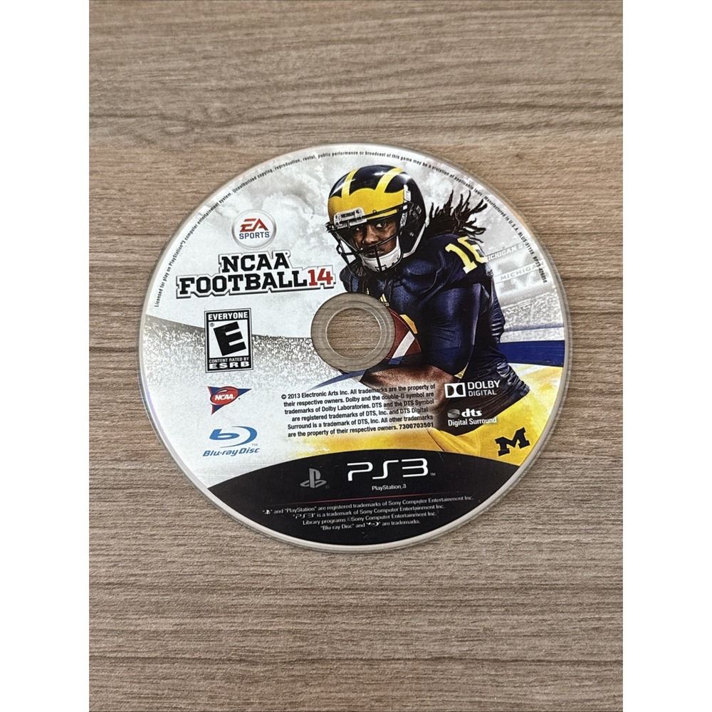 NCAA Football 14 (PlayStation 3, 2013) Game Disc ONLY Used‎ Condition Tested
